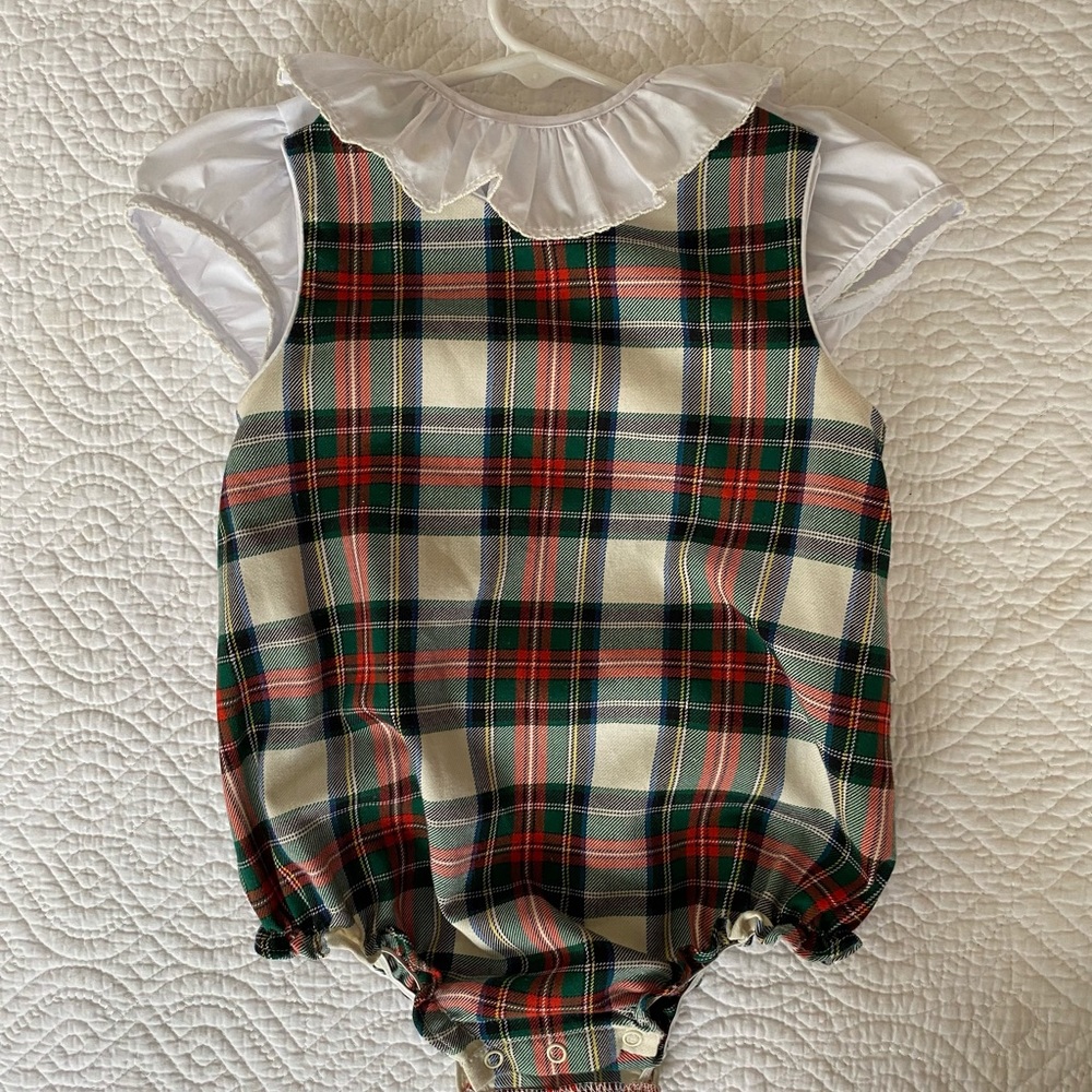 2T Aiken plaid bubble with shirt EUC